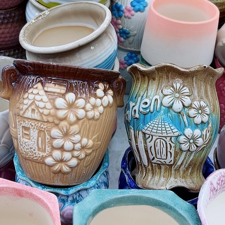 多肉绿植陶瓷花盆9.9包邮，有孔