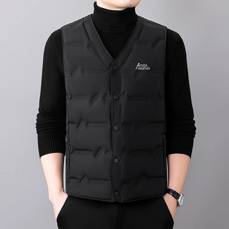 罗蒙新款羽绒马甲男秋冬季内穿白鸭绒保暖背心无袖坎肩马夹外套潮