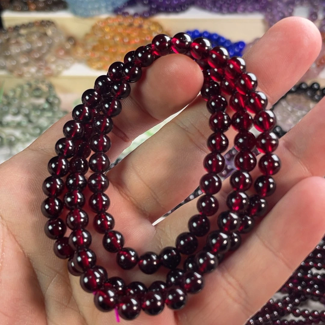 【闪购商品】石榴石手链未镶嵌6mm