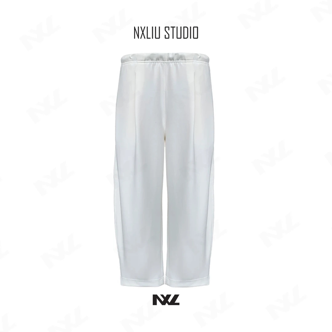 NX 【面膜休闲裤】夏季垂坠感时尚弯刀抽绳系带男生百搭长裤88839