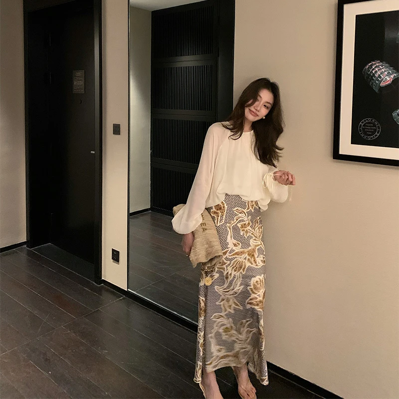 【ALONE SAVOR】贵妇抽绳气质镂空半裙X047