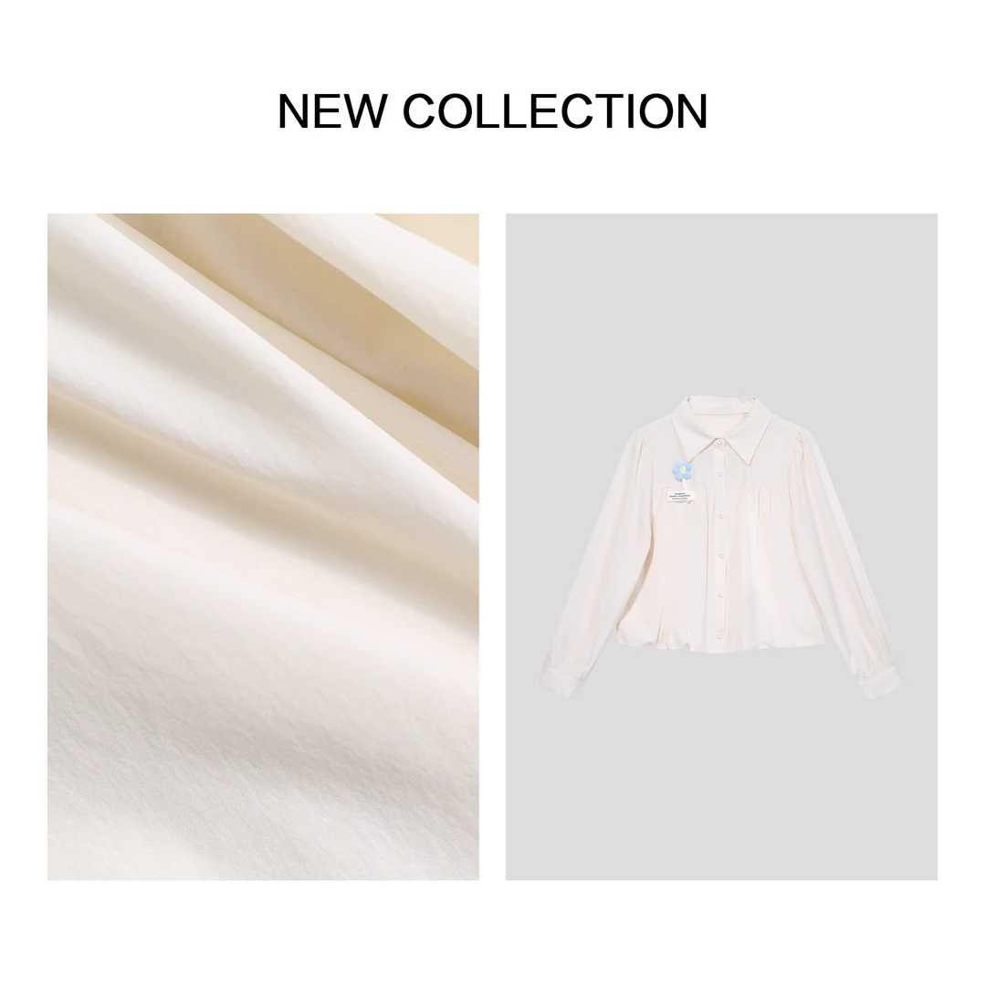 【静秋专属】C1F36079B 女士秋季衬衫 简约纯色针织面料