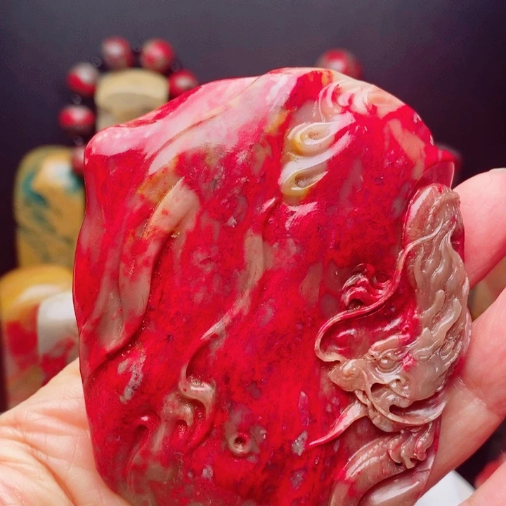 问***3昌化石鸡血石摆件