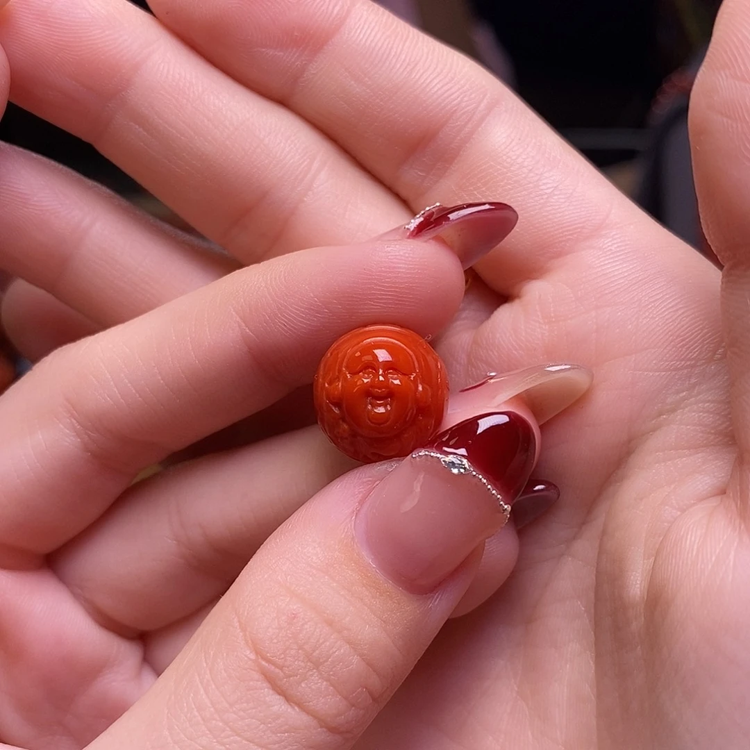 南红玛瑙单珠未镶嵌小****毛13mm