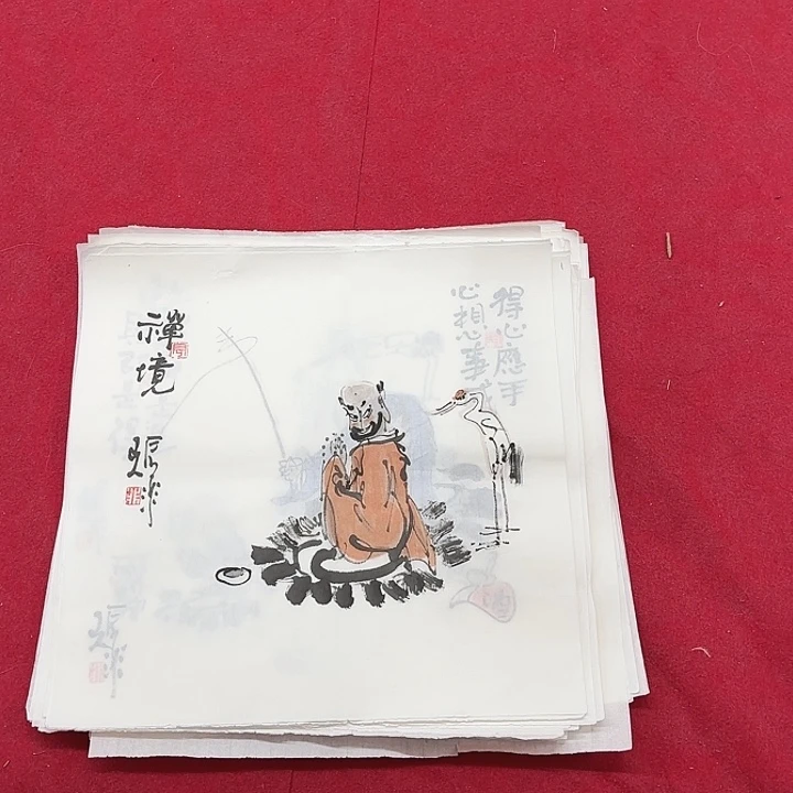 国画花鸟等图案为一体而