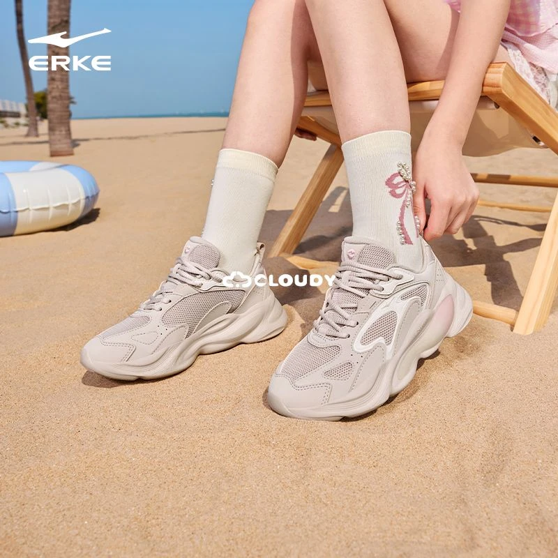 沧笙未央2丨鸿星尔克女鞋25新款情侣休闲鞋透气网面运动鞋旅游鞋