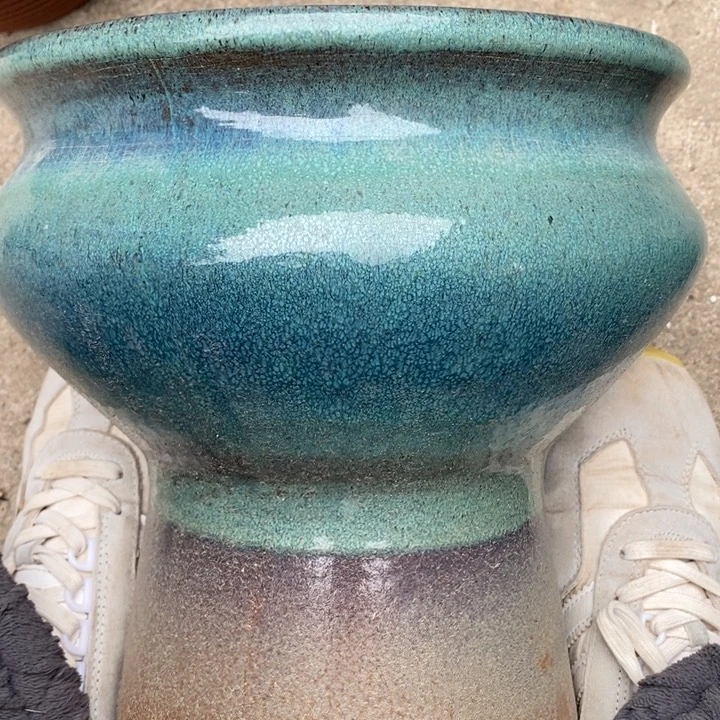 紫砂花盆高约26口约24