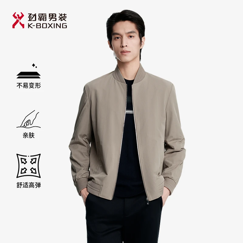 劲霸男装秋季商务短版茄克高级棒球服外套|BKDE3288