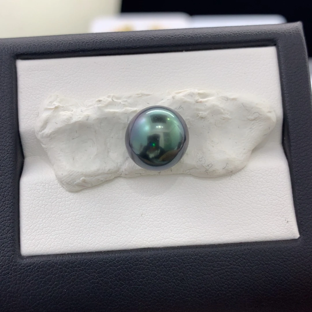 未镶嵌裸珠定制海水珍珠11.4mm极光深海蓝无暇