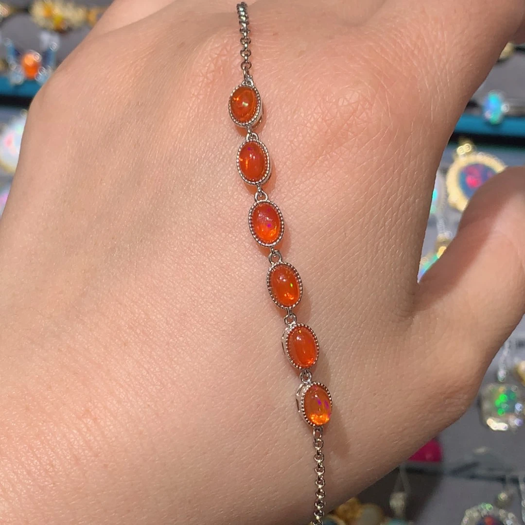 欧泊福利手链银S925镶嵌