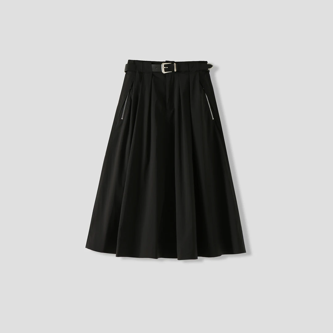 WLIN黑色赫本风精致半身裙-5QQB96385