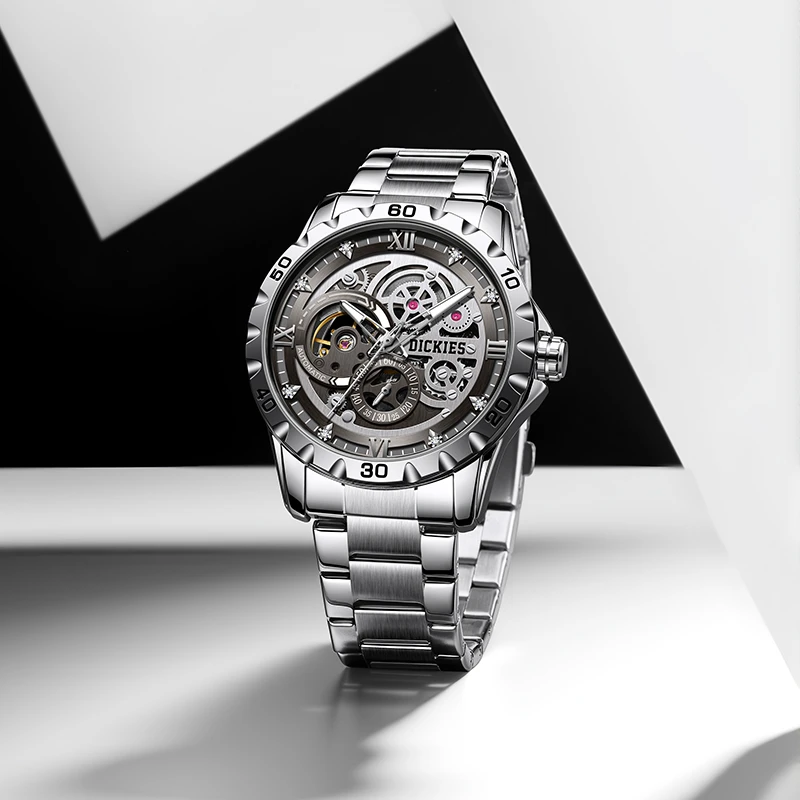 Dickies七夕礼物男士全自动机械表镂空设计时尚防水大学生开学季