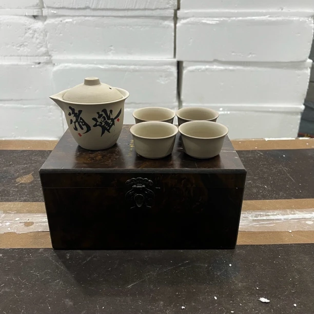 【闪购商品】清欢粗陶一壶四杯（不带礼盒）简约自用