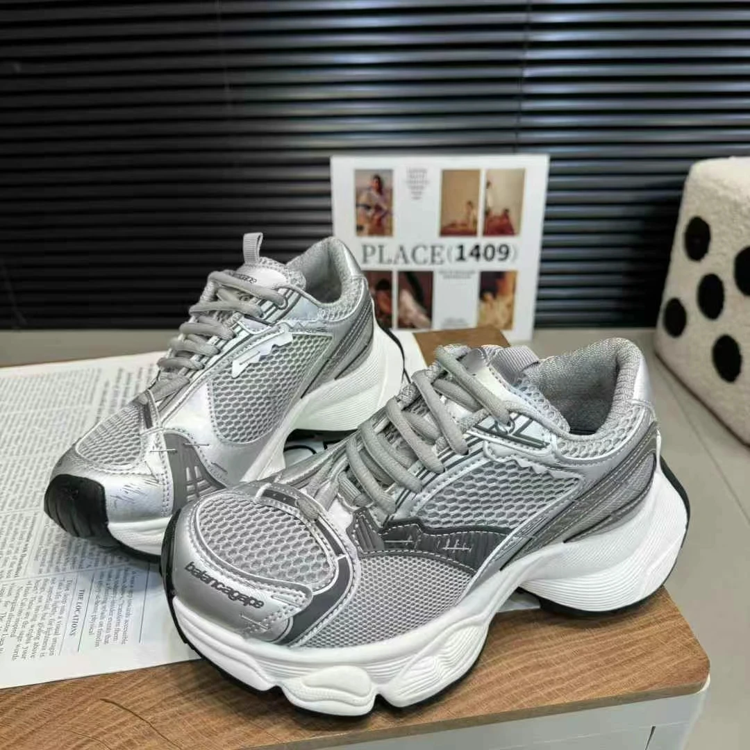 订书钉爆款欧货老爹鞋女2025春季厚底松糕增高透气运动鞋媛2025