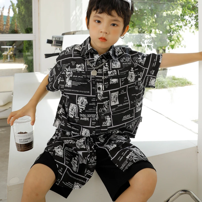 JOOJOO童装两件套短裤儿童男童时尚休闲夏季薄款中大童14212173