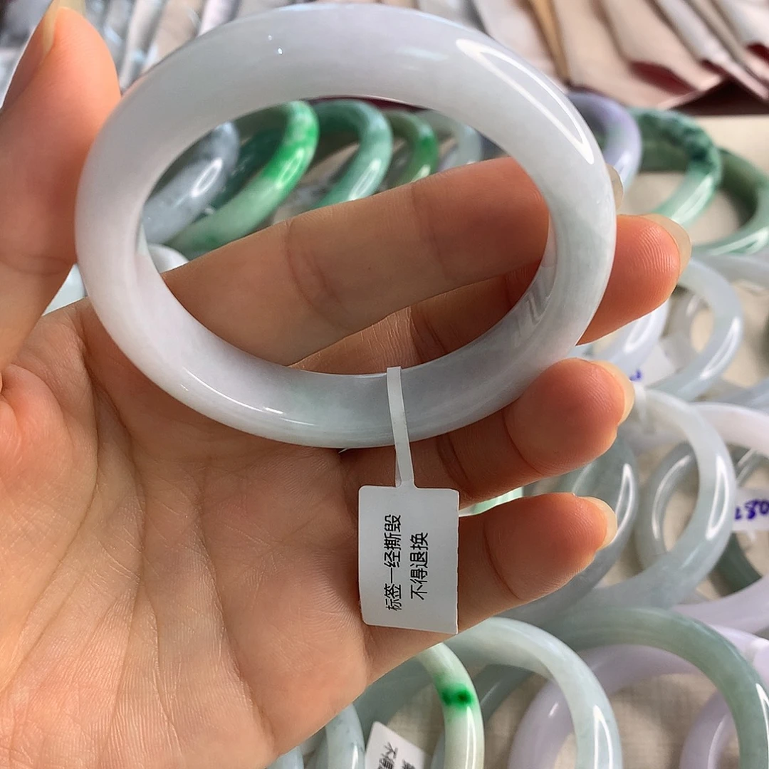 翡翠手镯未镶嵌白月光53.8