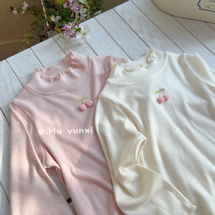【Bao Bao】秋款韩版女童糯叽叽樱桃打底衫25512