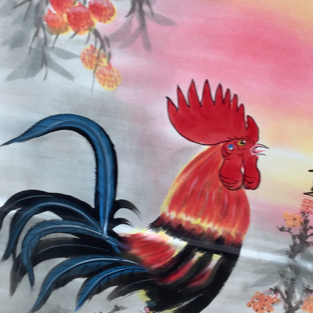 国画大公鸡。