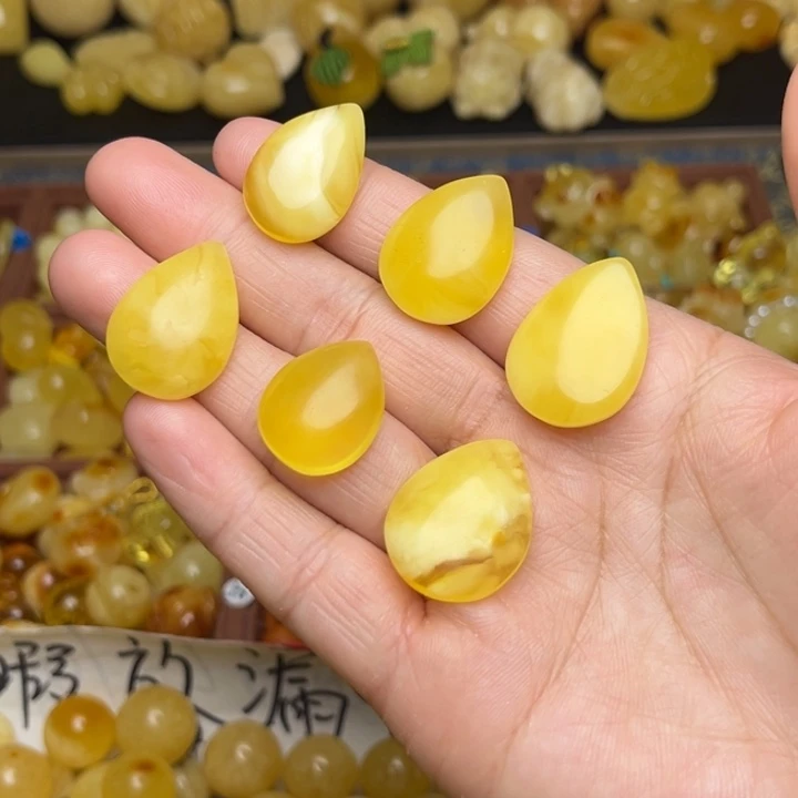 蜜蜡未镶嵌珠宝奇石天然蜜蜡戒面随机发一个