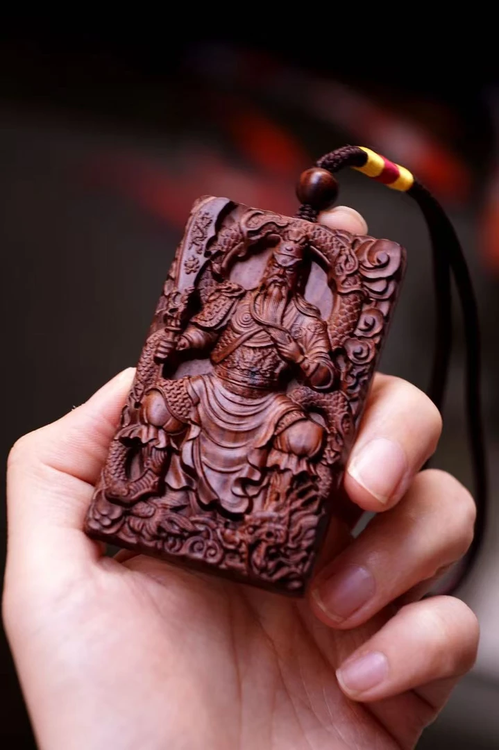 （15）海南黄花梨关公吊坠（赠绳孤品）