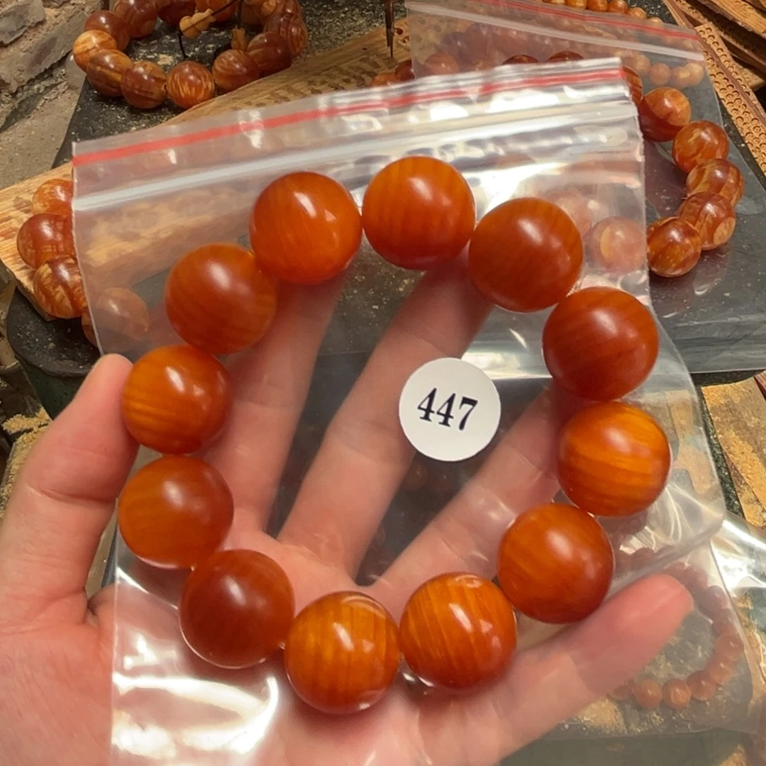 高***笙松木（琥珀木）手串/手链447包浆2.1规格