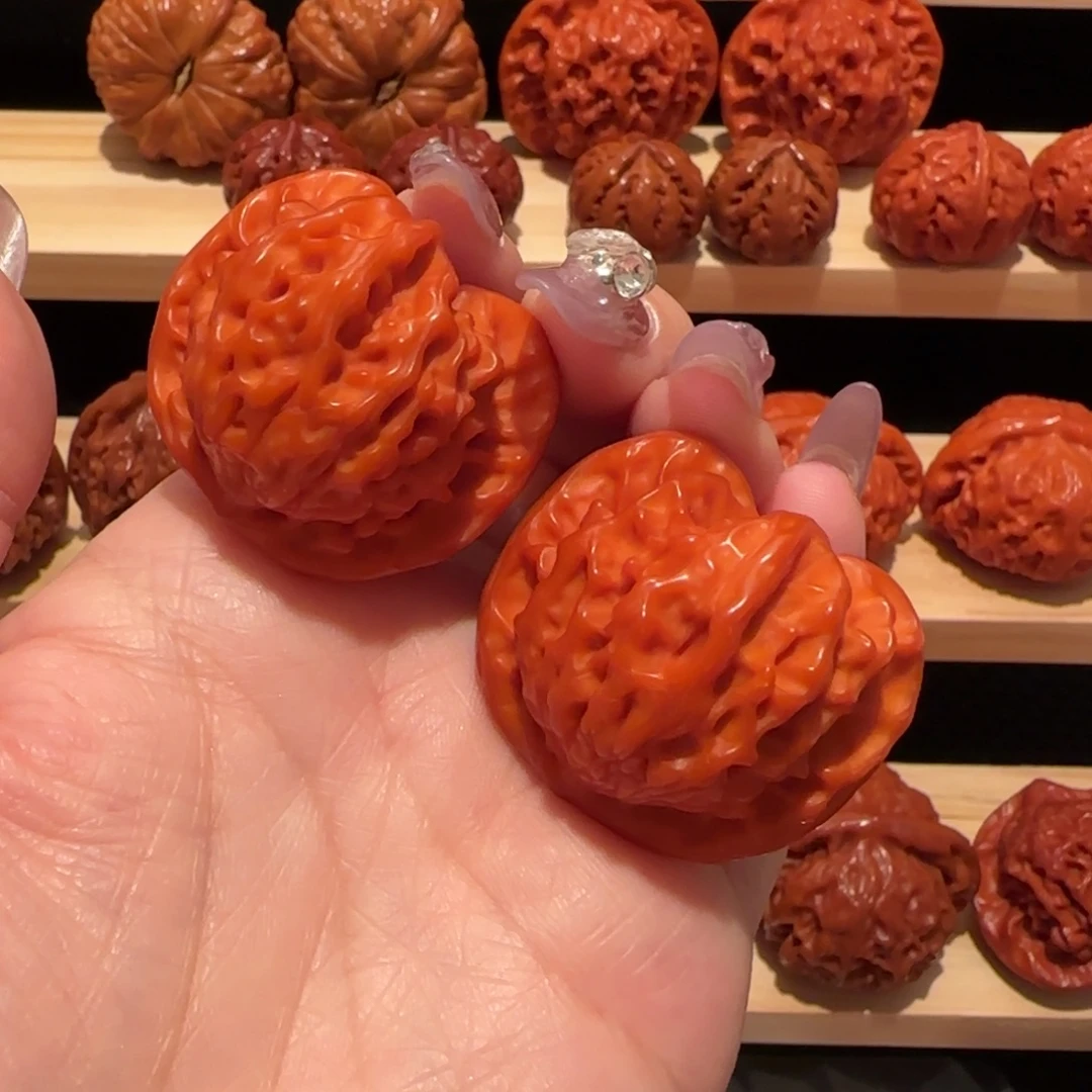 文玩核桃吊坠玉化粗筋盘山37精品2432
