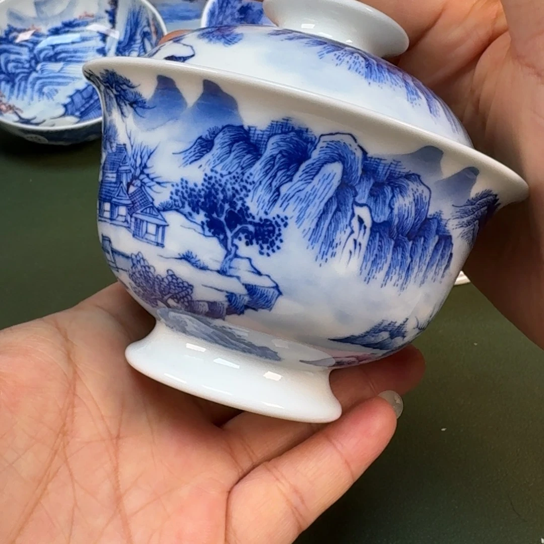 陶景德镇纯水绘茶具圆圆209