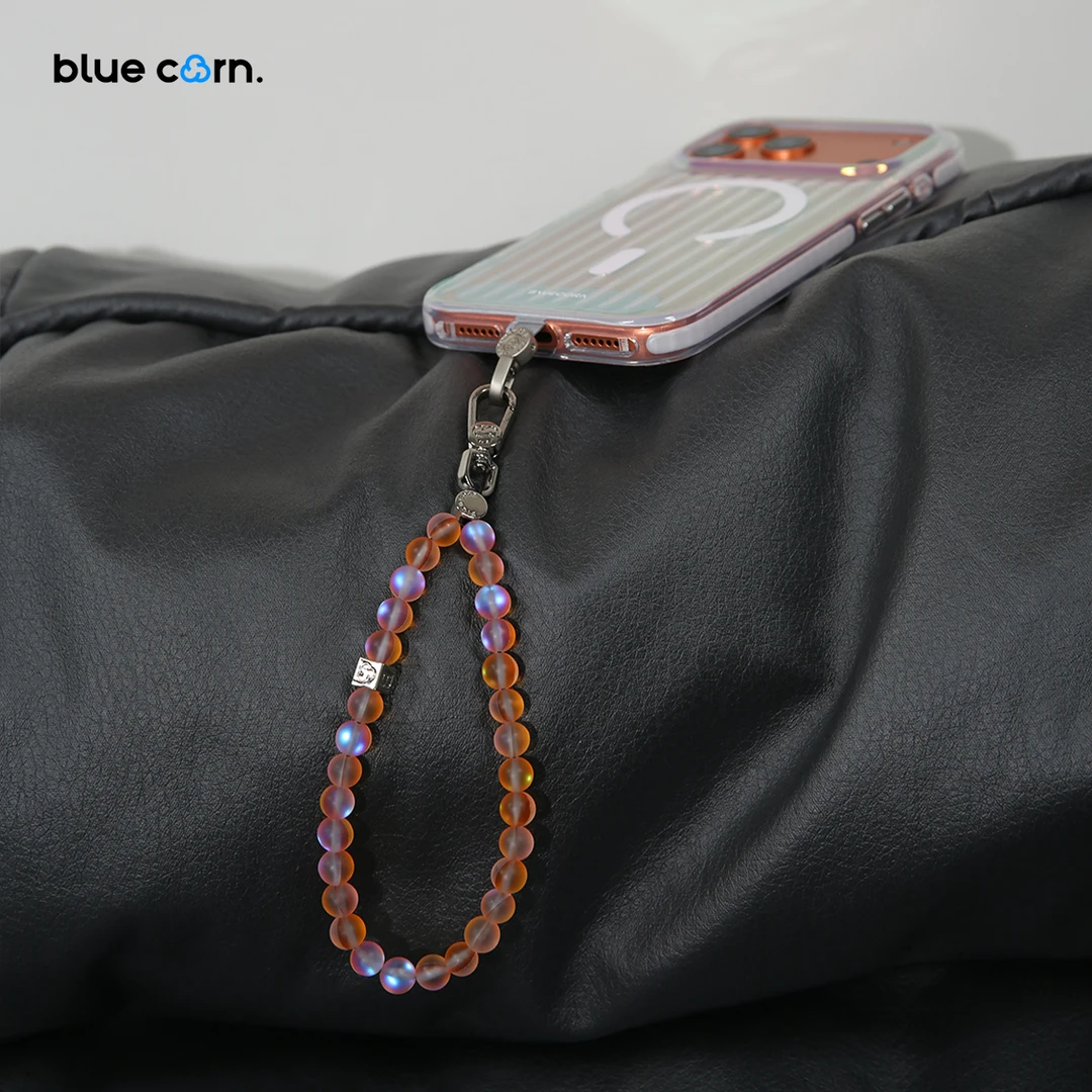 Bluecorn蓝色苞米 橙夕落日霓光粉霞月桂琉璃高级感手机串珠挂绳