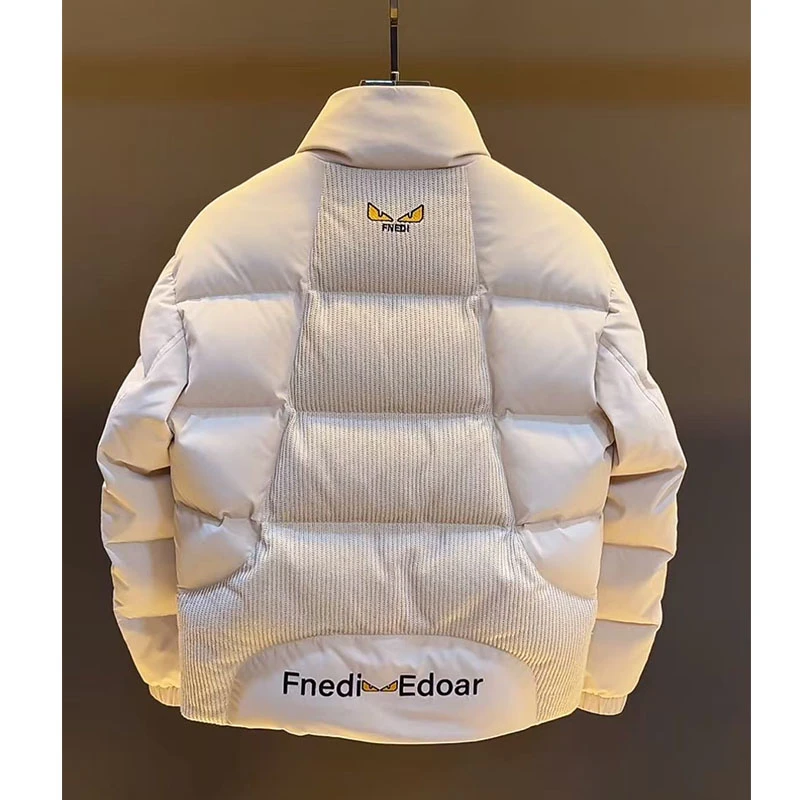 欧洲站轻奢大牌男装棉外套2025秋冬新款字母刺绣立领老钱风棉外套