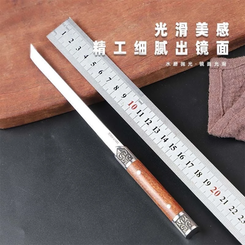 爆款网红锋利不锈钢小刀野营烧烤切菜便捷快递收纳神笔户外小直刀