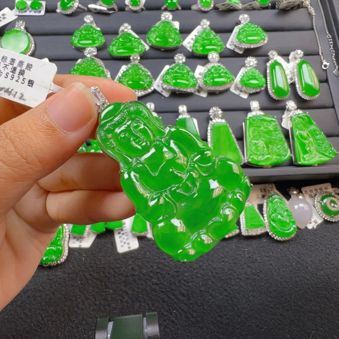 翡翠银S925镶嵌颈饰