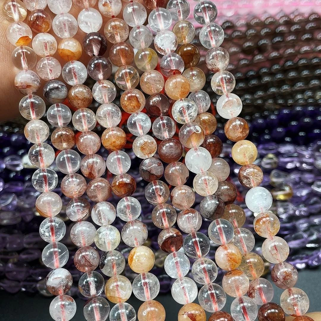 水晶珠宝半成品未镶嵌红胶花8mm