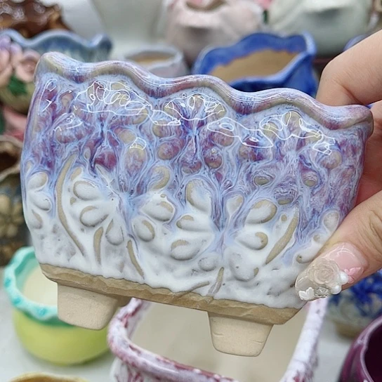 多肉绿植陶瓷花盆9.9包邮，有空