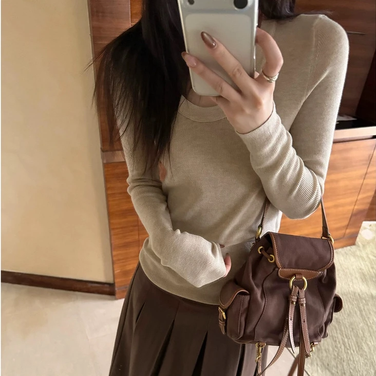 【TKPE】巨显瘦U领！女装秋冬新款大圆领针织衫打底内搭毛衣百搭高级