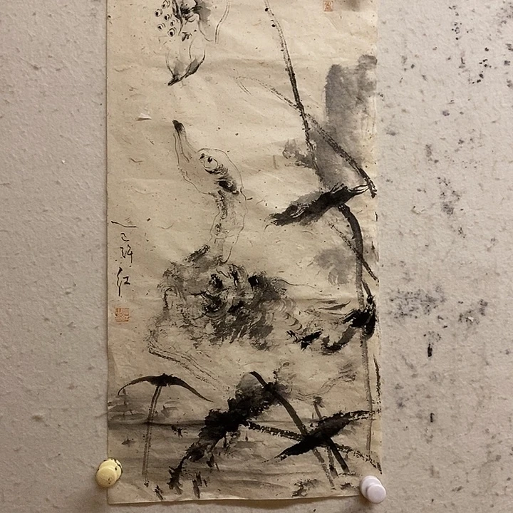 国画水墨丹青画卷作品