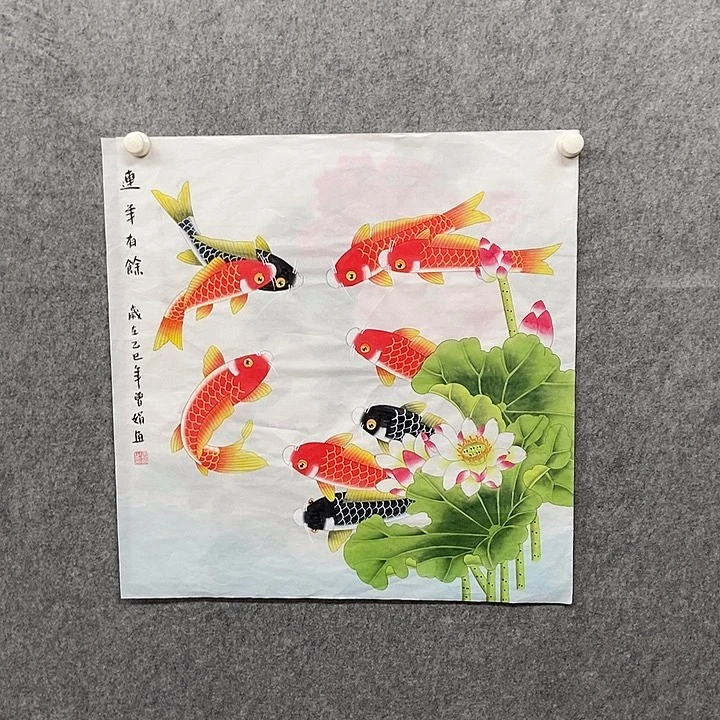 国画四尺斗方工笔花鸟一幅