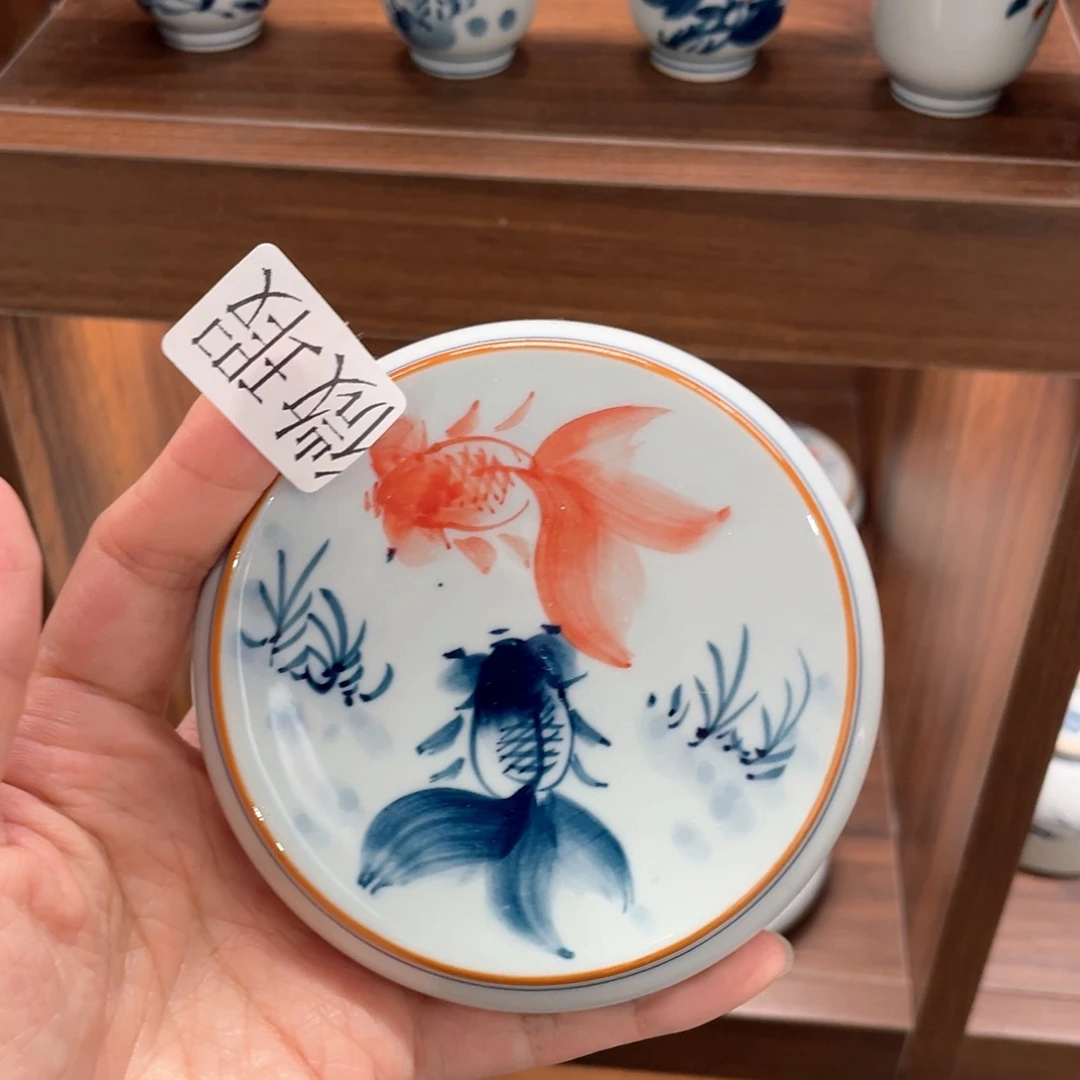 釉下手绘茶具微瑕