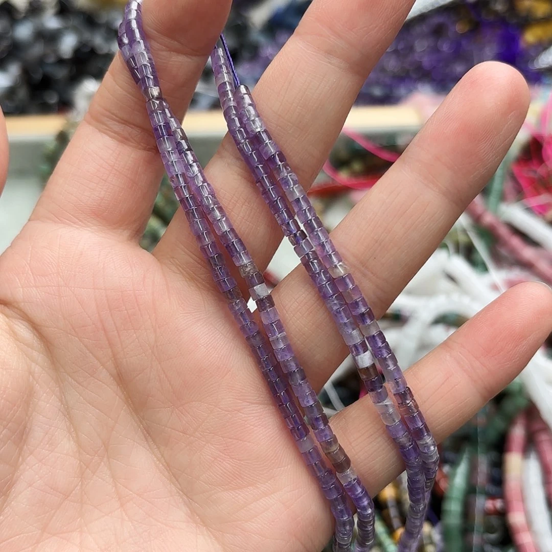 玛瑙/玉髓未镶嵌珠宝半成品2×3紫水晶直切一条