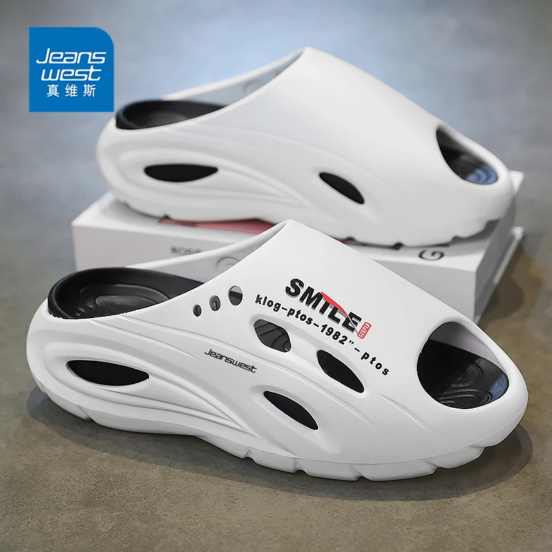 真维斯一字拖男款夏季外穿踩屎感运动防滑防臭耐磨户外沙滩凉拖鞋