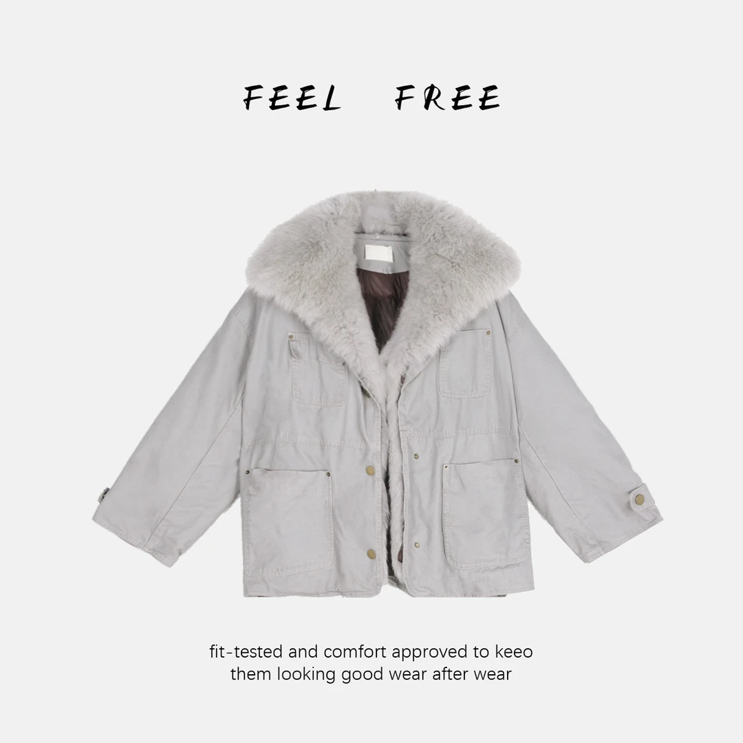 FEEL FREE-冰岛狐.狸毛领羽绒服2025新款NEW