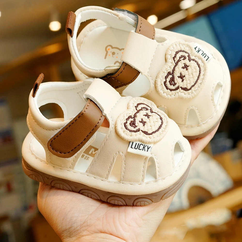 学步鞋夏季凉鞋初学者宝宝鞋子1-2岁婴儿鞋子软底防滑卡通叫叫鞋