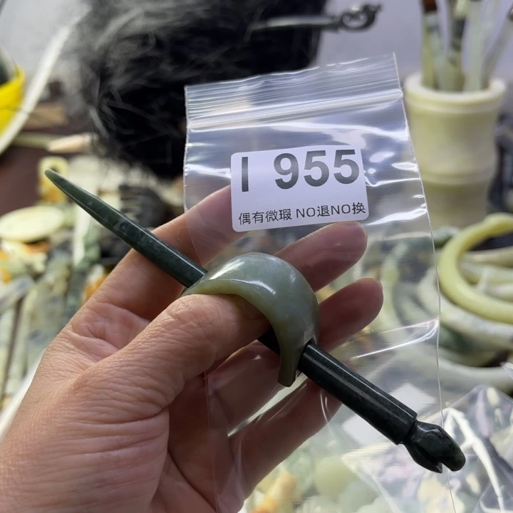 蛇纹石玉发饰合金予*初