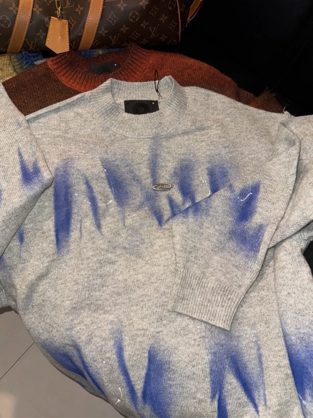 RIVER 少量牛货！含羊毛钢标渐扎染质感针织毛衣