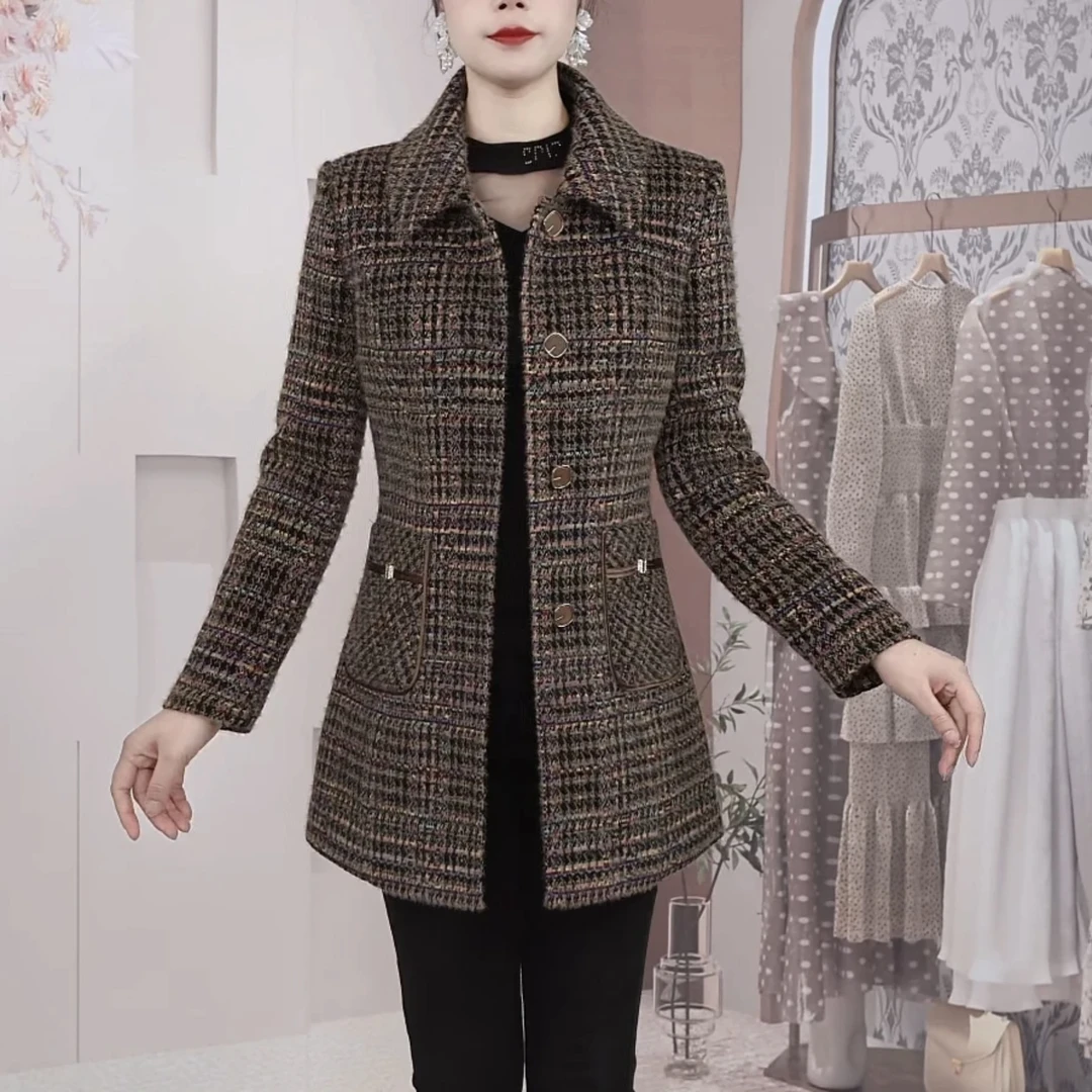 【外套】2025冬季新款加厚加棉高品质瘦大气小个子外套妈妈装大衣