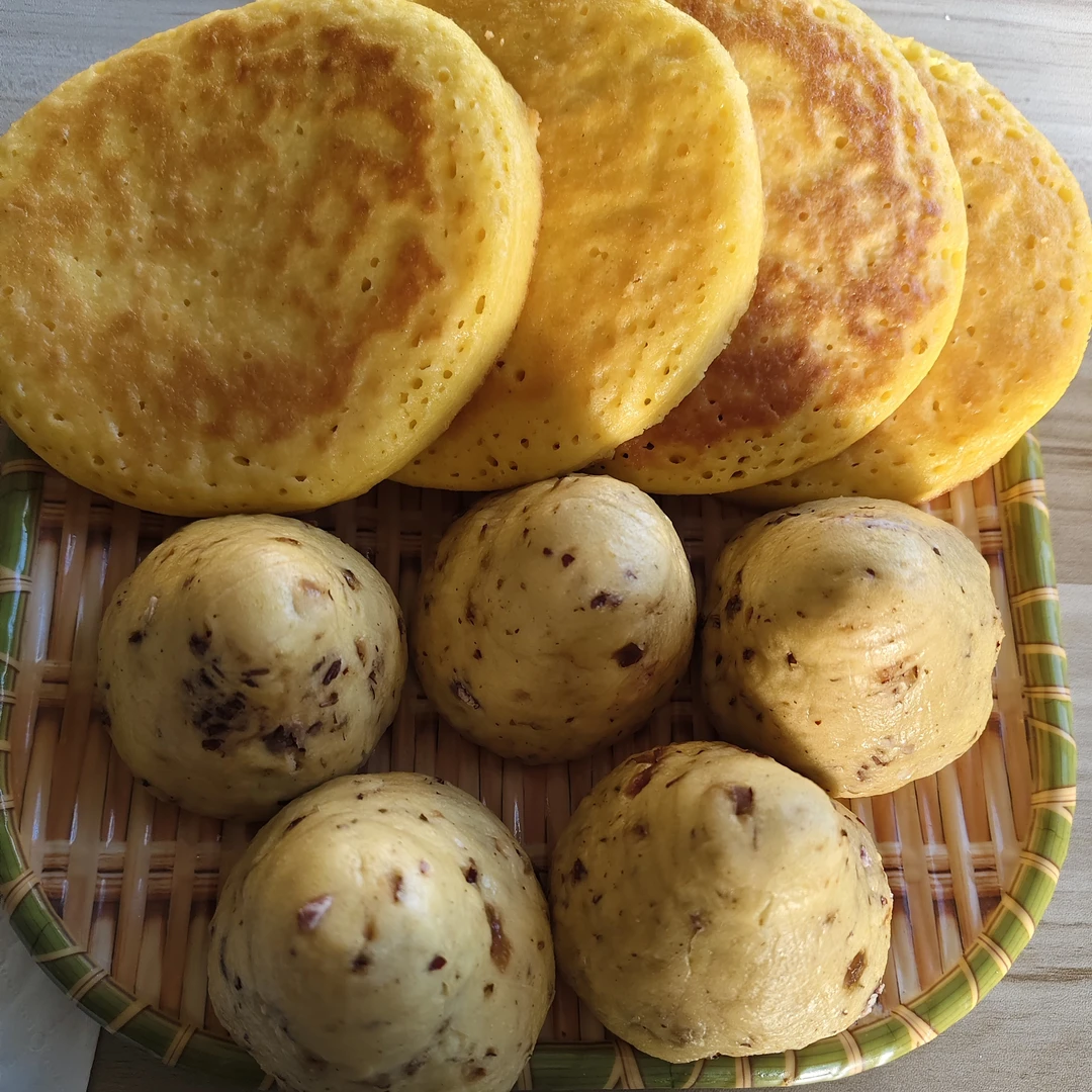 纯手工玉米面饼红枣窝窝头