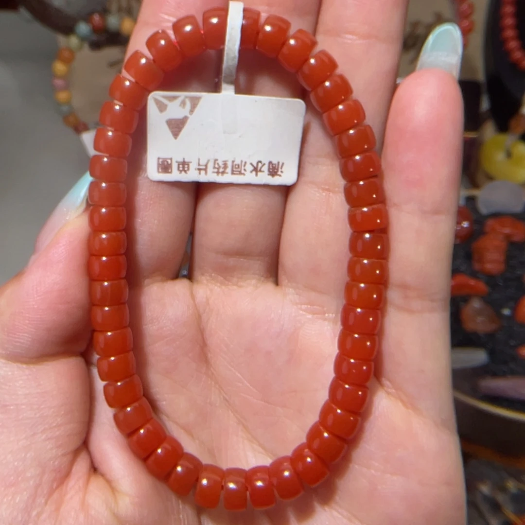 南红玛瑙滴水洞药片单圈6.2mm未镶嵌