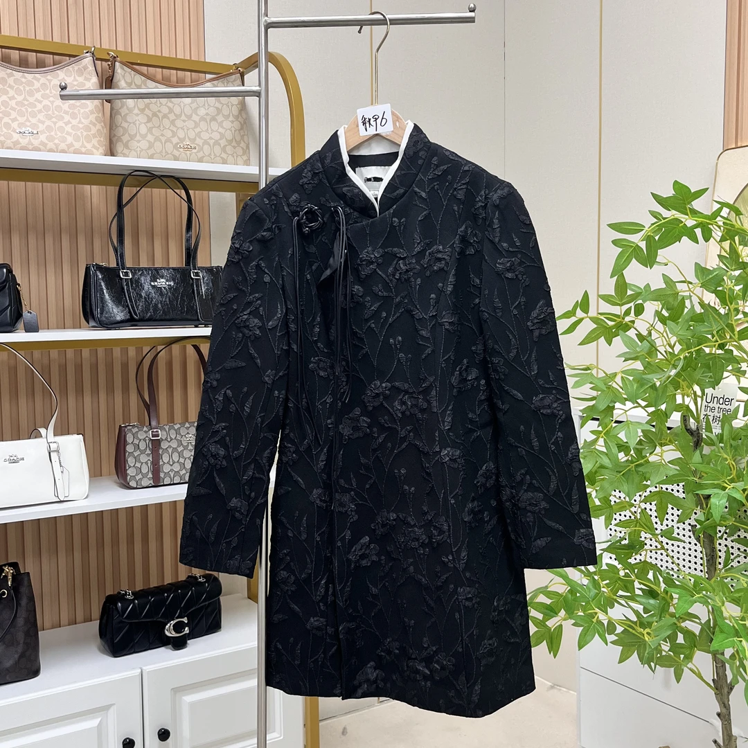 【秋-仓库-96】新中式长袖秋季冬季旗袍裙连衣裙旗袍国风蕾丝唐装