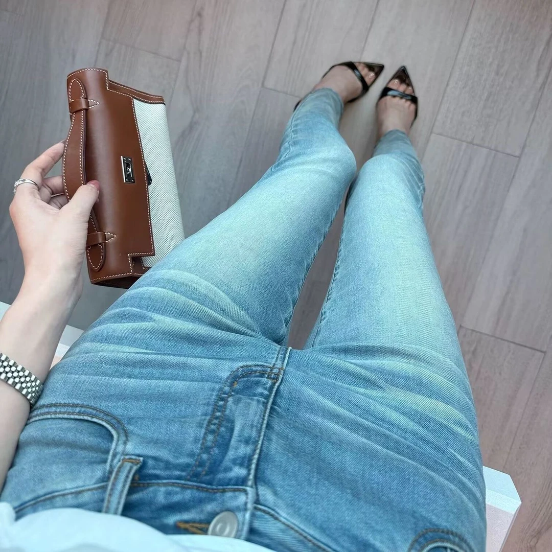 DA QIAN JIN 2024年纯欲时尚高腰小脚裤显瘦网红辣妹小脚裤