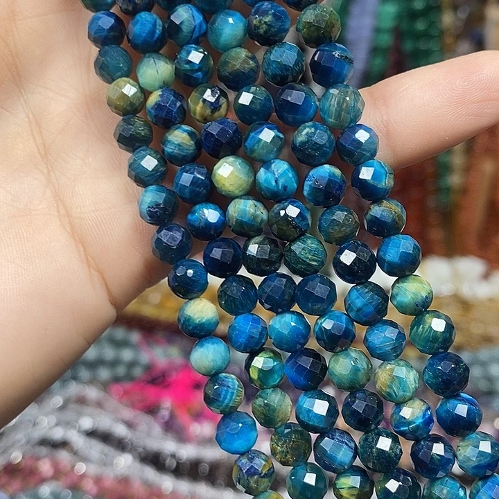 玛瑙/玉髓未镶嵌珠宝半成品虎眼切面卡6mm一条