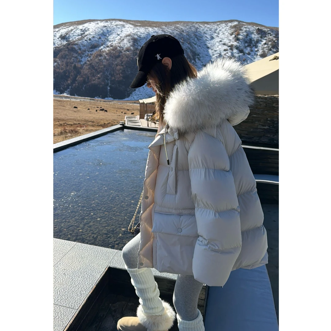 【毛领连帽羽绒服】YR511F0014冬季新款爆款保暖舒适韩系洋气羽绒服